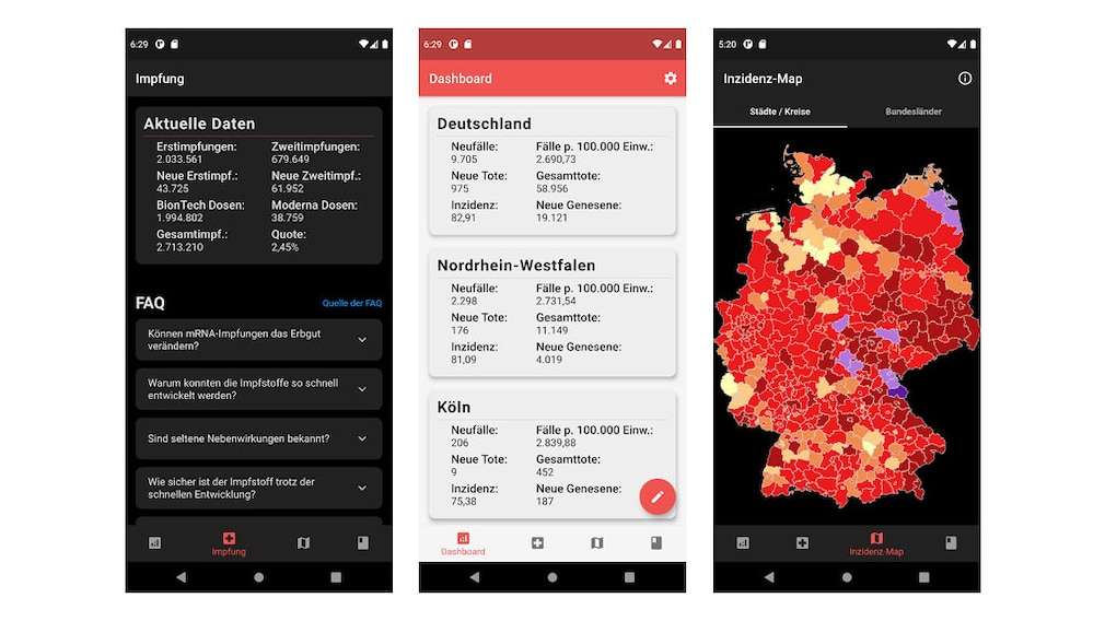 Infektionsgeschehen: Android-App informiert über aktuelle Corona-Lage