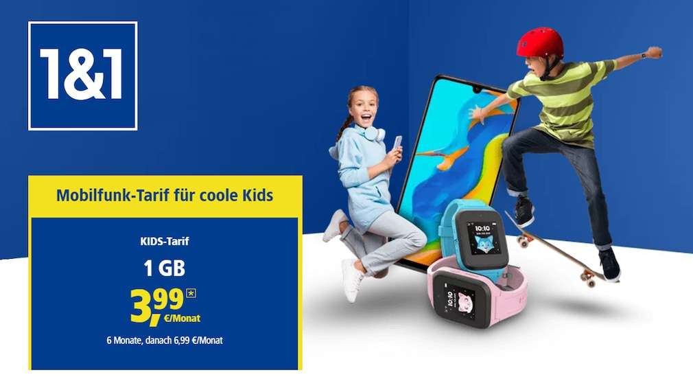 1&amp;1 Kids: Neuer Kindertarif für 3,99 Euro